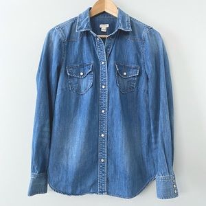 J. Crew Factory Perfect Western Denim Shirt